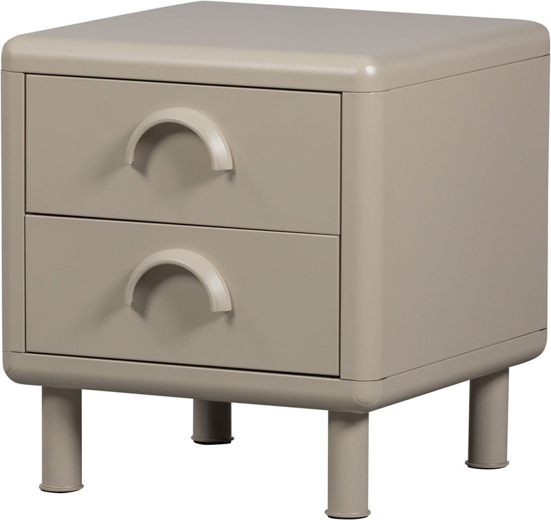 Cassettiera runica in legno con 2 cassetti - metallo - giallo miele - 45x42x42