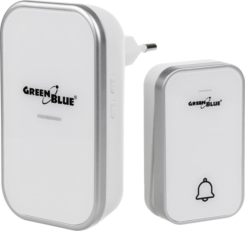 Greenblue - campanello - cinetica wireless senza batteria - 38 melodie - portata fino a 200 m, ip44 - bianco