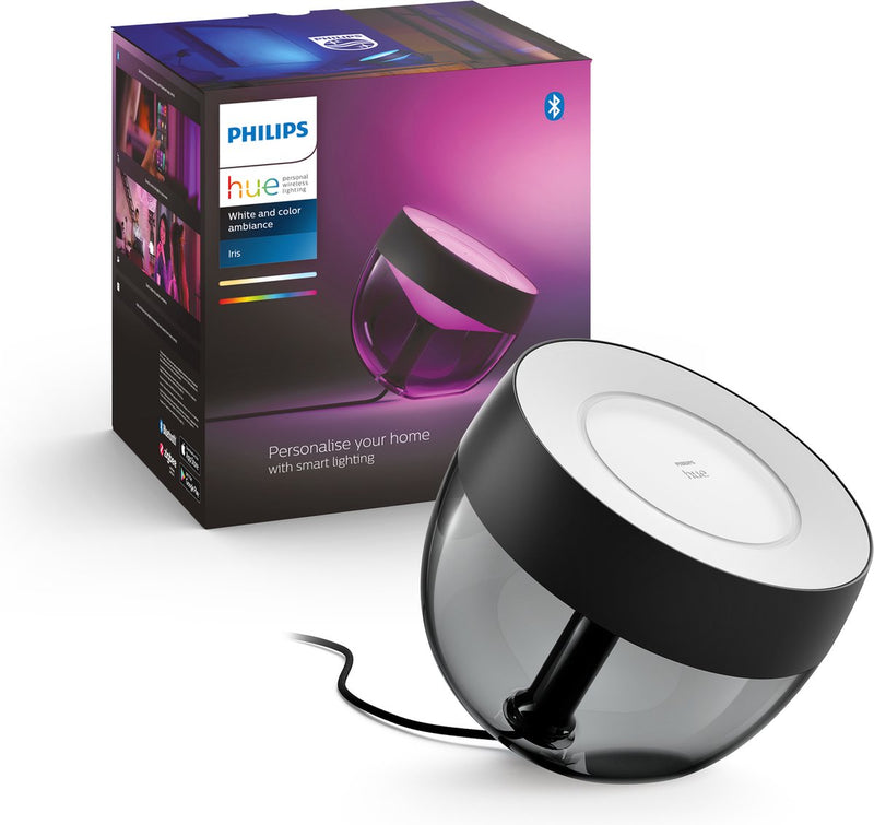 Lampada da tavolo Philips hue iris - luce bianca e colorata - nera