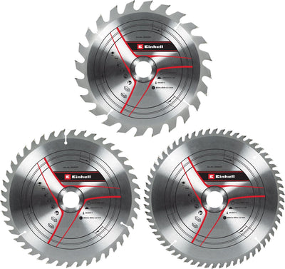 Set lame per sega TCT Einhell in metallo duro - 3 pezzi - ø254 x 30 x 3,2 mm - 24 42 60 denti