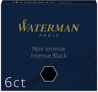 Waterman -fountain pen ink cartridges | short 'international' | intense black | 6 pieces