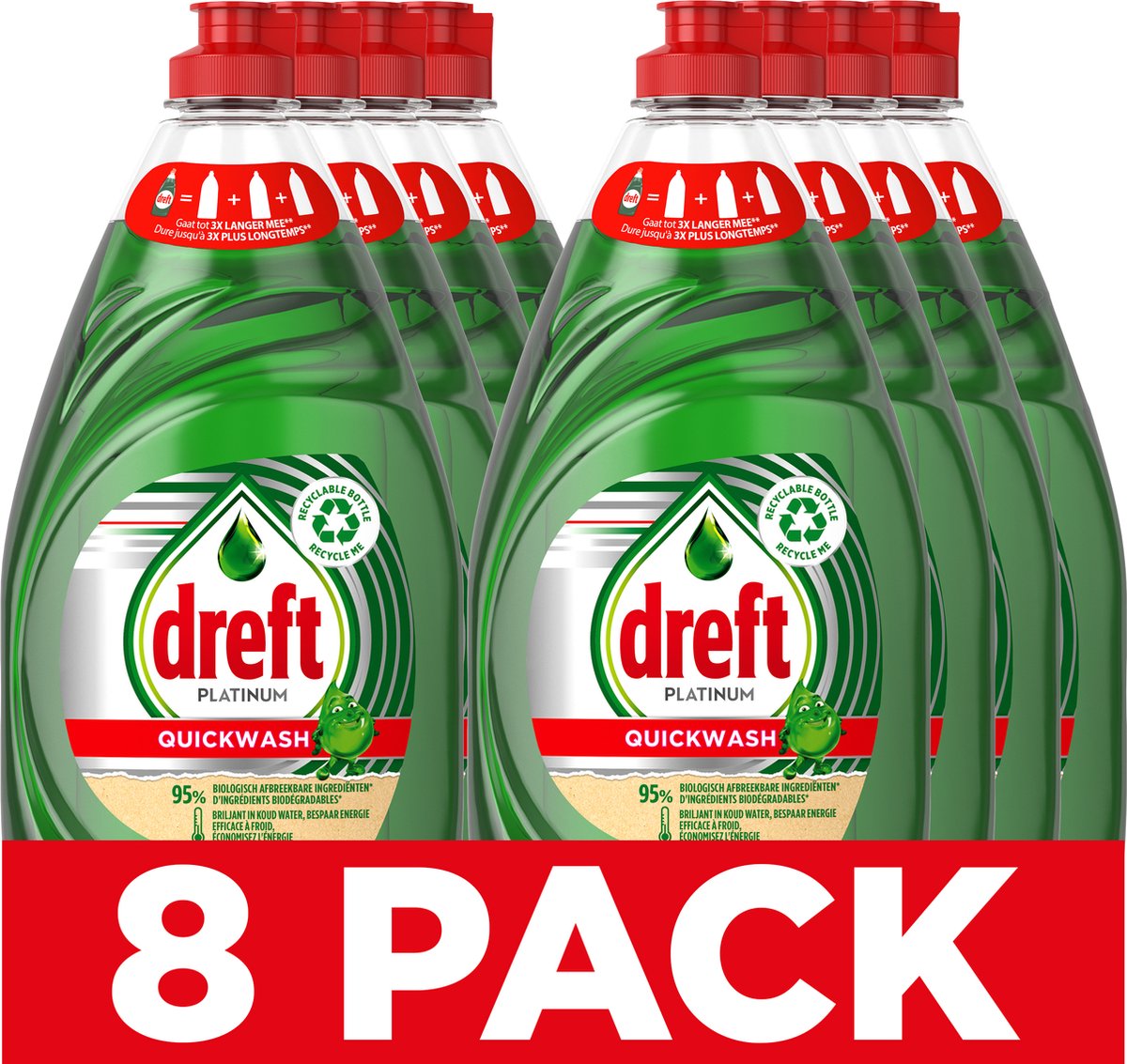 Detersivo liquido per piatti Dreft Platinum Quickwash - originale - confezione risparmio 8 x 780 ml