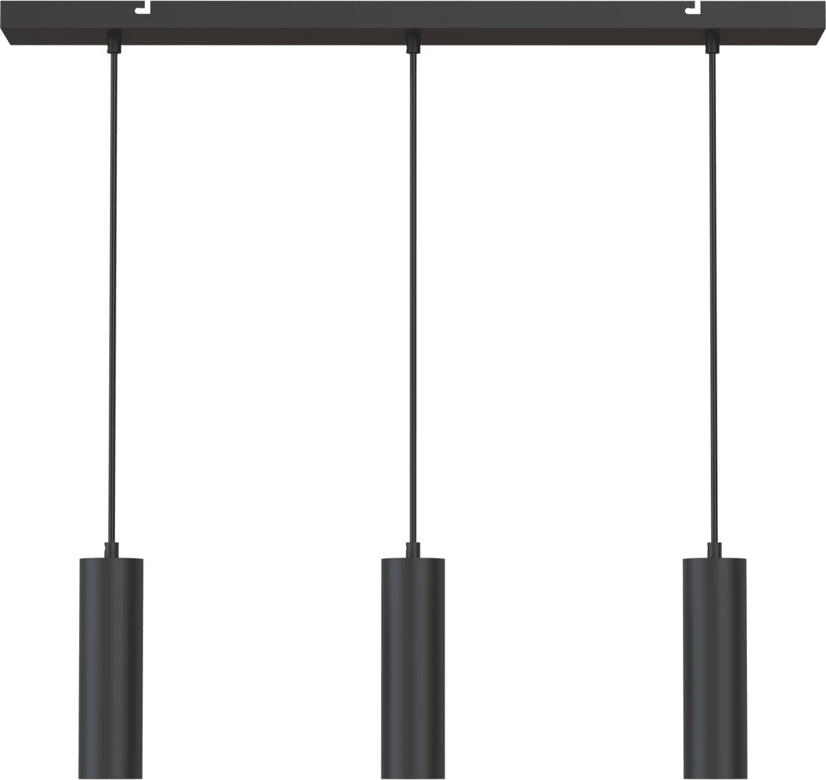Calex hanglamp - gu10 - 3-lichts - plafondlamp - mat zwart - eetkamer - keuken - eettafel - excl. lichtbron