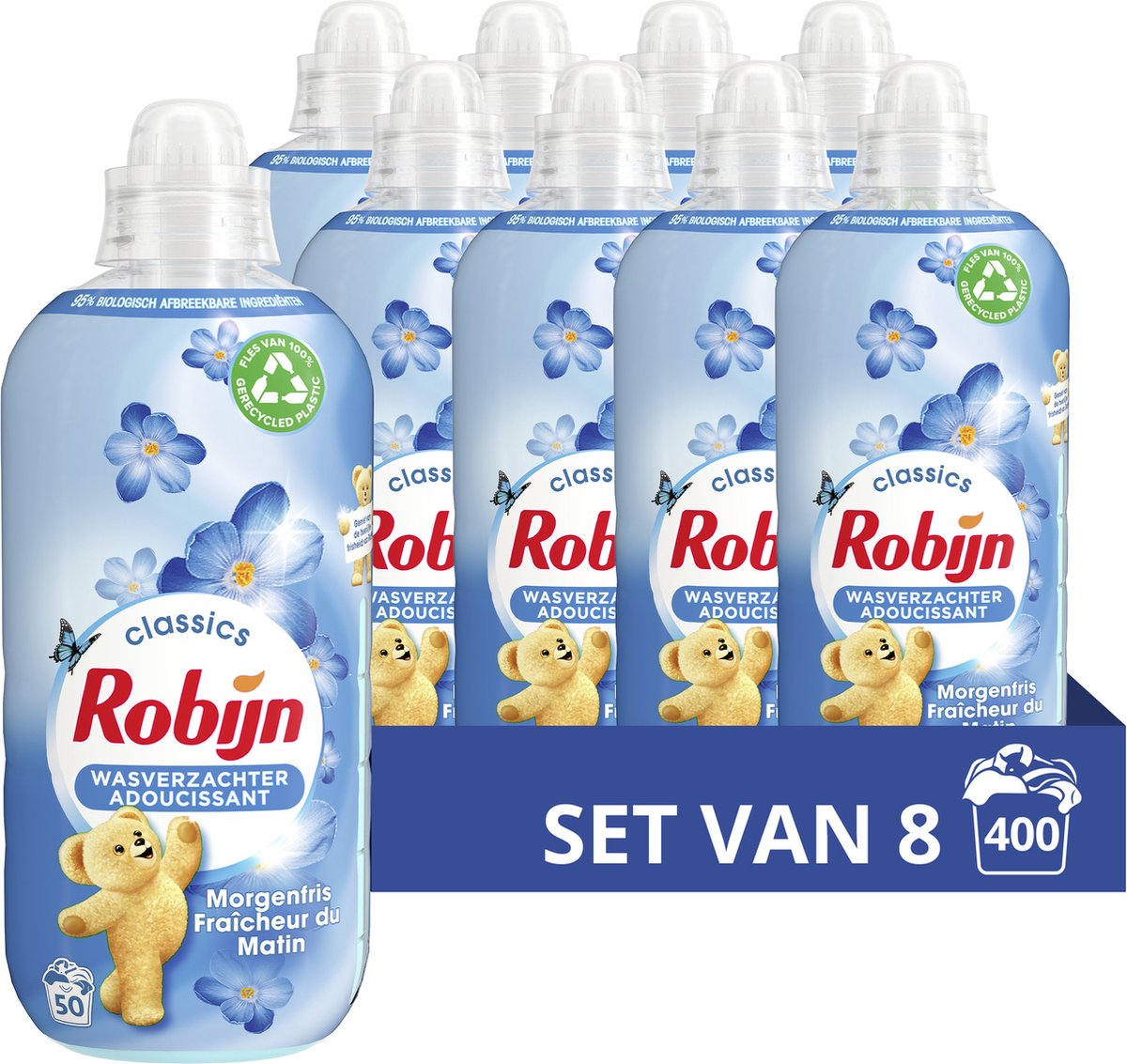 Suavizante Robijn classics Morning Fresh - 8 x 50 lavados - paquete económico