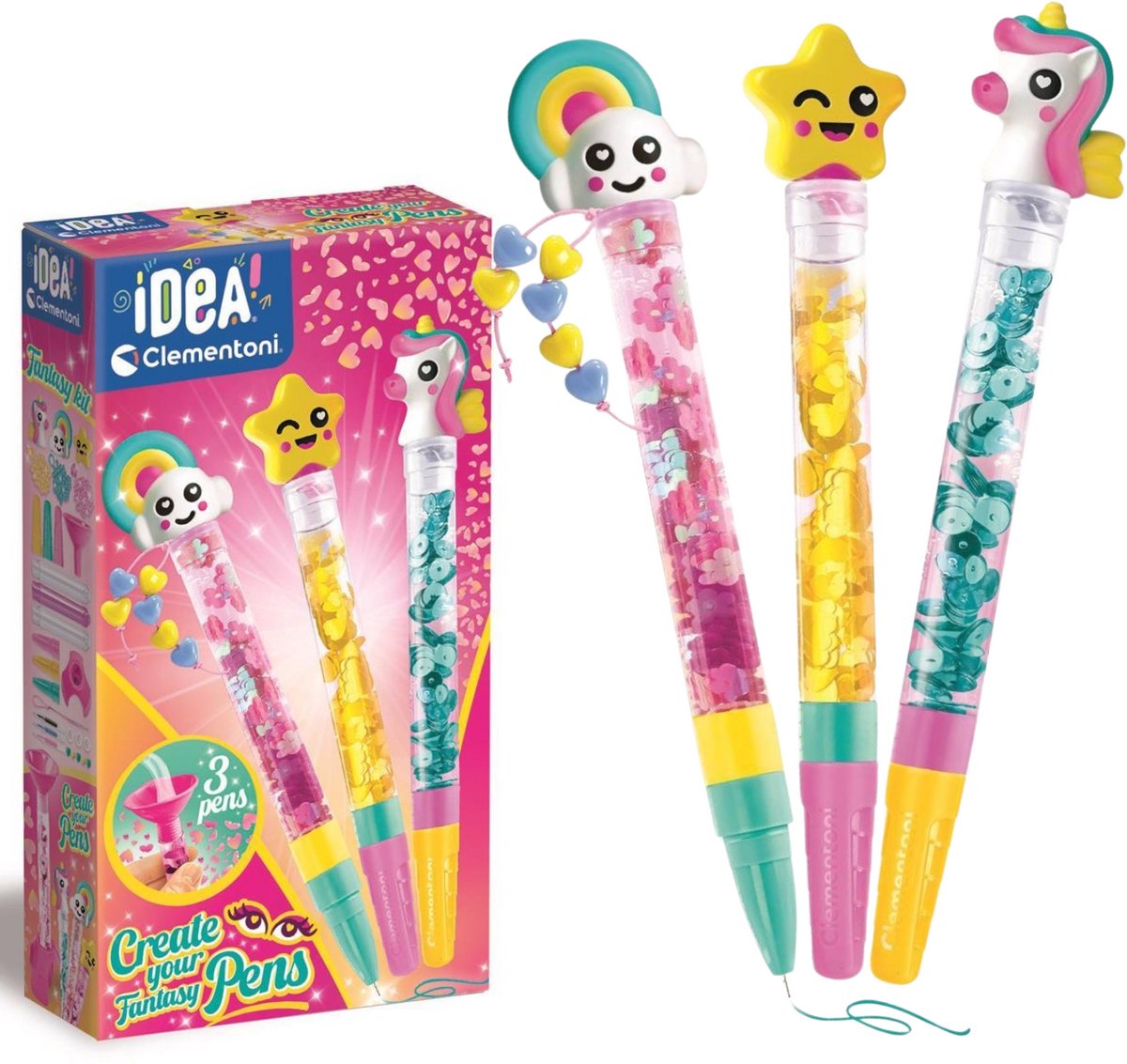 Idea Clementoni crea le tue penne fantasy - Confezione da 3