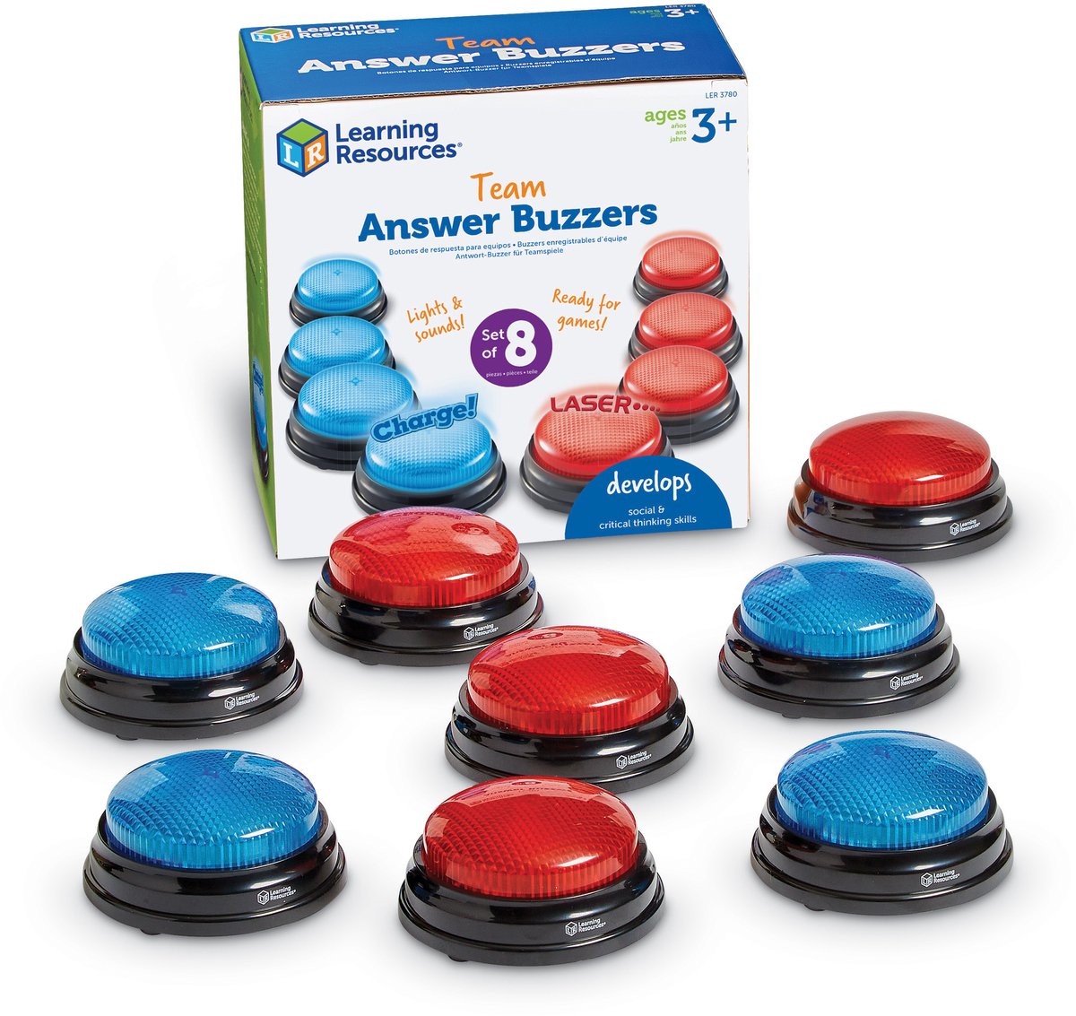 Le risorse didattiche rispondono ai team buzzer! (set da 2x 4 pezzi)