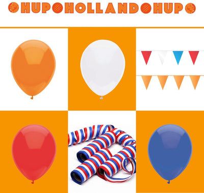 World Cup party bundle 3 weeks orange decoration 46-piece – streamers, balloons and streamers