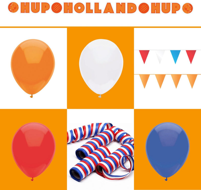 Wk party bundel 3 wk oranje versiering 46-delig – slingers, ballonnen serpentines