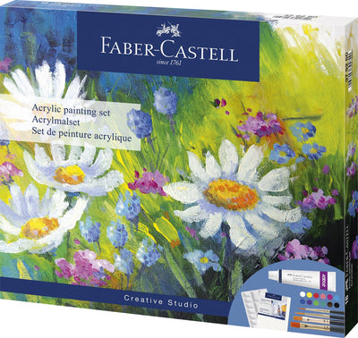 Juego de pintura acrílica faber-castell - 18 piezas - fc-379280