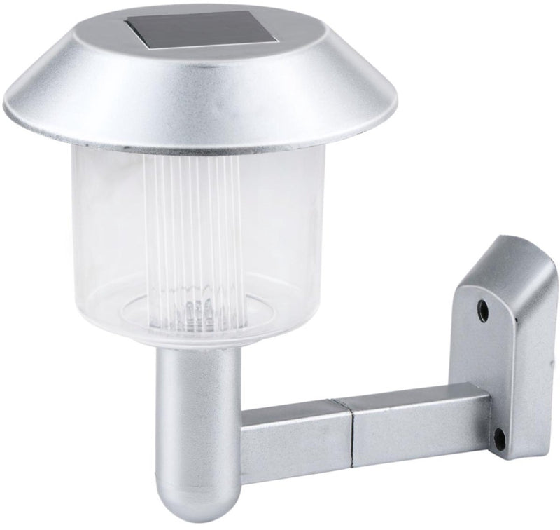 Lampada da parete solare Grundig - lampada solare per esterni con illuminazione automatica - lampada da parete solare con autonomia di 6-8 ore e luce bianca fredda - lampada da parete solare con batteria - 13,5 x 9 x 12 cm - argento