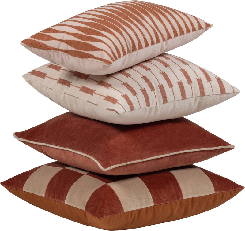 Cuscini Vola Woood - cotone - marrone ruggine rosa - 50x50x10 - set di 4