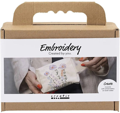 Mini set hobby per ricamo Creativ Company, borsa per trucchi, crema, 1 scatola