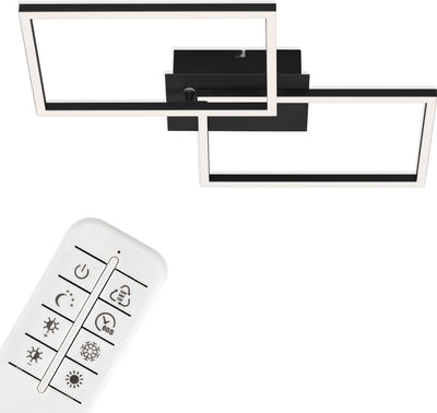 Briloner - Lampada da soffitto a LED - lampada da soffitto dimmerabile - incl. telecomando - CCT - funzione luce notturna e timer - nero