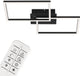 Briloner - Lampada da soffitto a LED - lampada da soffitto dimmerabile - incl. telecomando - CCT - funzione luce notturna e timer - nero