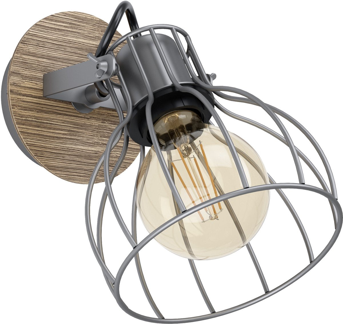 Eglo sambatello spot - 1 lichts - ø12 cm - e27 - bruin - zilver