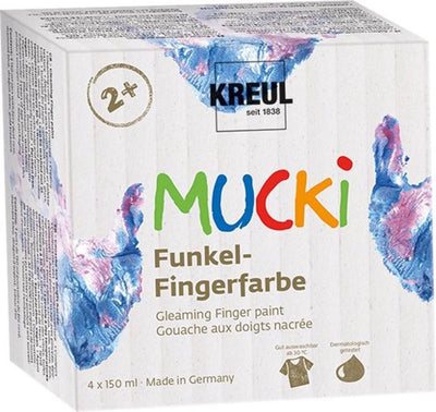 Creativ Company Mucki Pintura Finger Metallic Blue Gold Pink Silver, 4st.