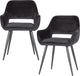 Silla Woood Jelle - terciopelo - negro - juego de 2