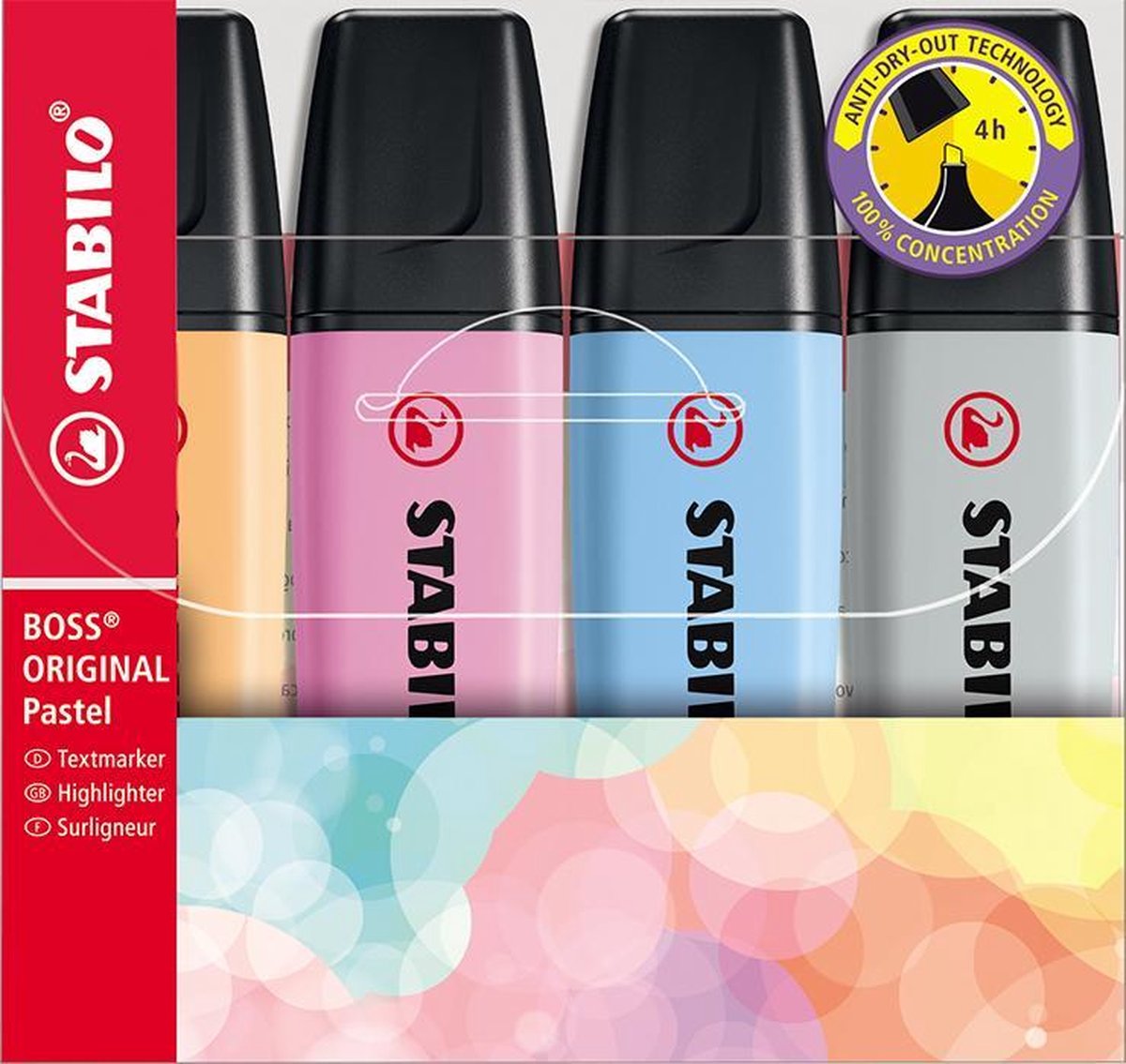 Stabilo boss pastelli originali - evidenziatore - set da 4 pezzi