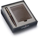 Set de regalo de bolígrafo Sheaffer 100 9370 - tono dorado marrón brillante - con tarjetero - moca rústico - sf-g2937051-2