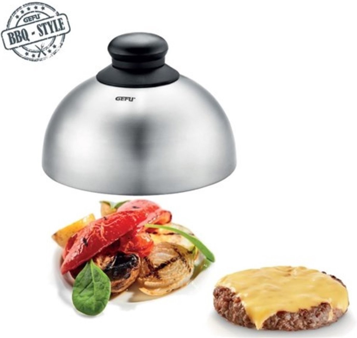 Coperchio per barbecue Gefu - ø15 cm - acciaio inossidabile - per hamburger, sciogliere, affumicare a cottura lenta