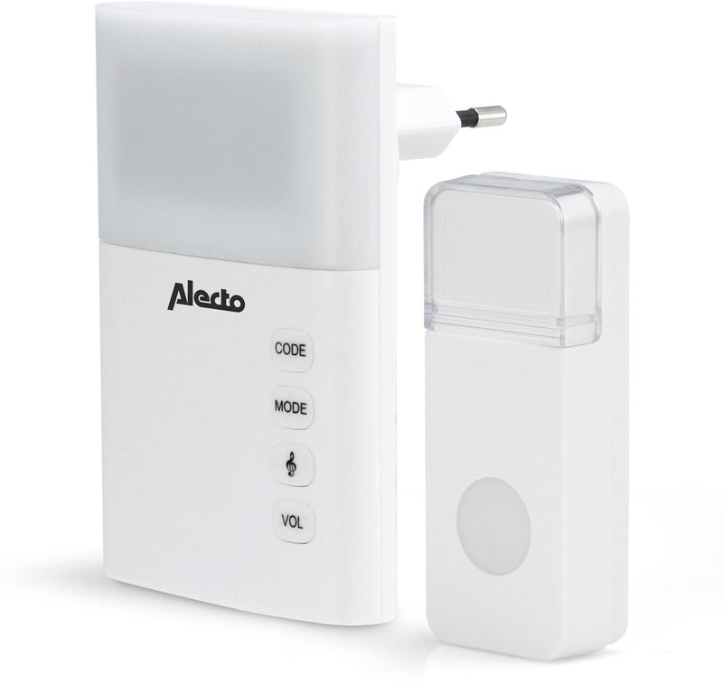 Timbre inalámbrico Alecto adb-19 con luz de flash brillante y 36 melodías