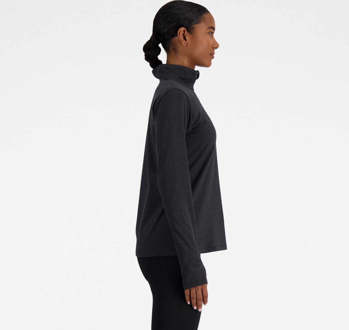 Sudadera deportiva New Balance Sport Essentials Space Dye 1 4 para mujer - Negro