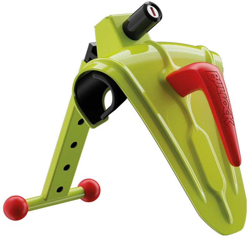 Bloccasterzo Bullock Defender Pro - previene anche il furto dell'airbag - colore giallo appariscente - due chiavi numerate - bloccasterzo per auto, furgone, camper