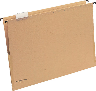 Leitz alpha® a3 hanging file with bellows - 25 pieces - v-bottom - natural brown