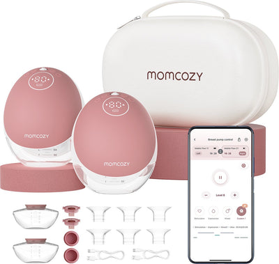 Momcozy m9 – tiralatte a mani libere – 2 pezzi – elettrico – controllo tramite app – compatto e silenzioso