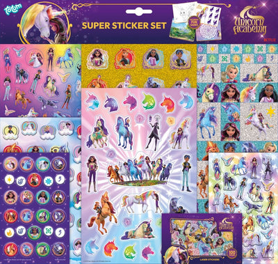 Set di super adesivi Creative Craft Group Totum Unicorn Academy - 8 fogli