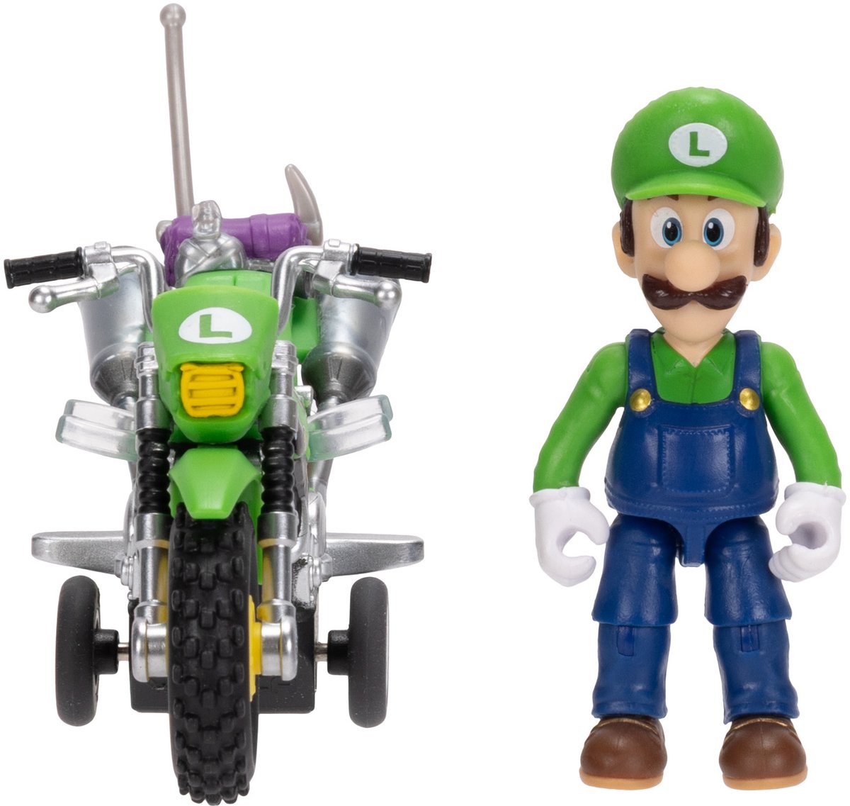 Jakks super mario galaxy film – 6 cm figuur met motor met terugtrekmechanisme – luigi