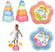 Toi-toys giocattolo trampolini di lancio pastello gioco di equilibrio in 5 parti.