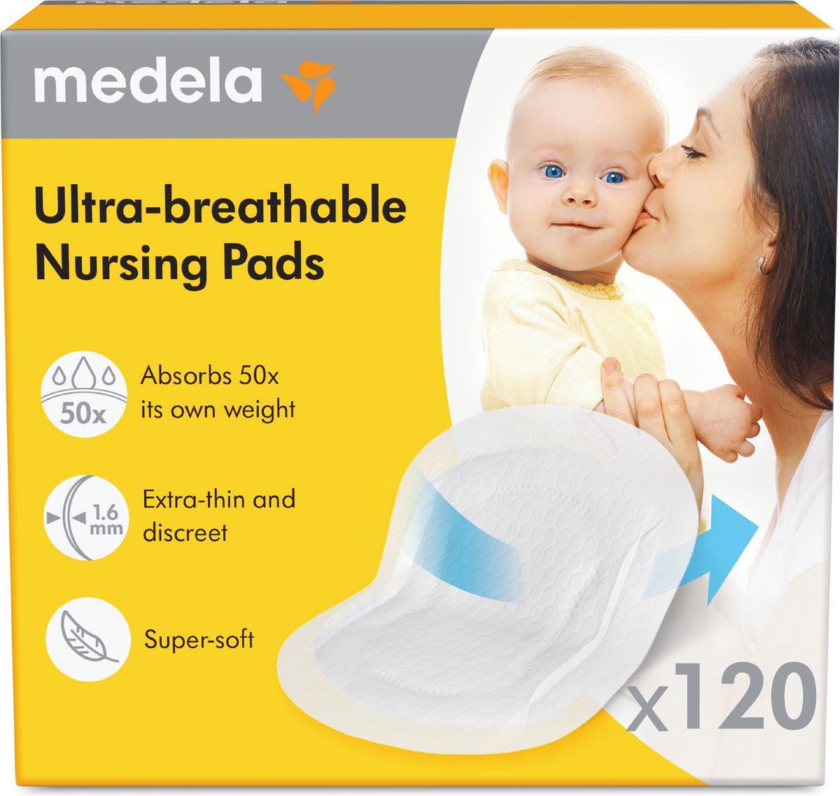 Medela – discos absorbentes ultratranspirables – desechables – para lactancia – agradables para la piel y cómodos – 120 piezas