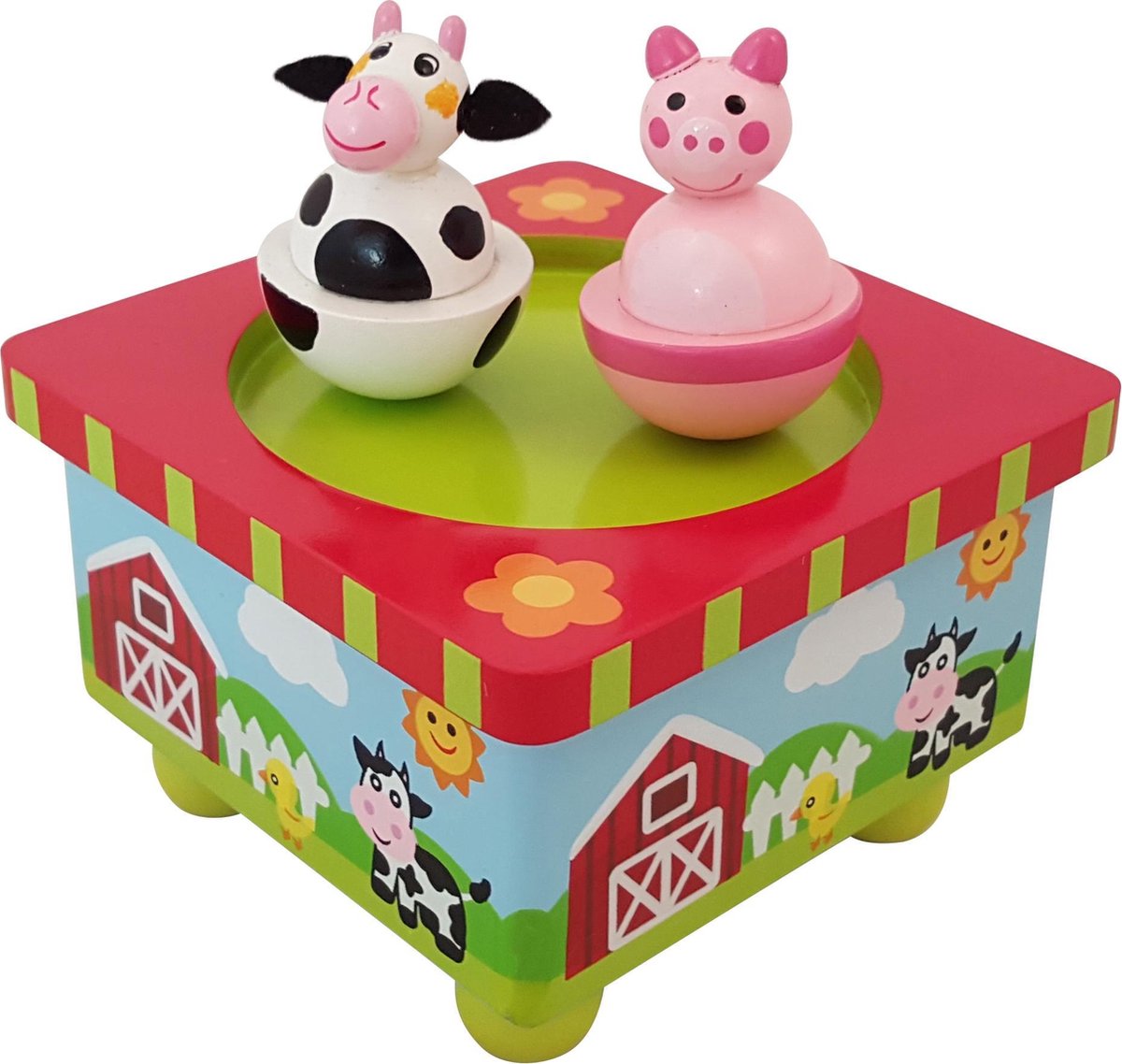 Playwood - wooden music box dancing farm animals