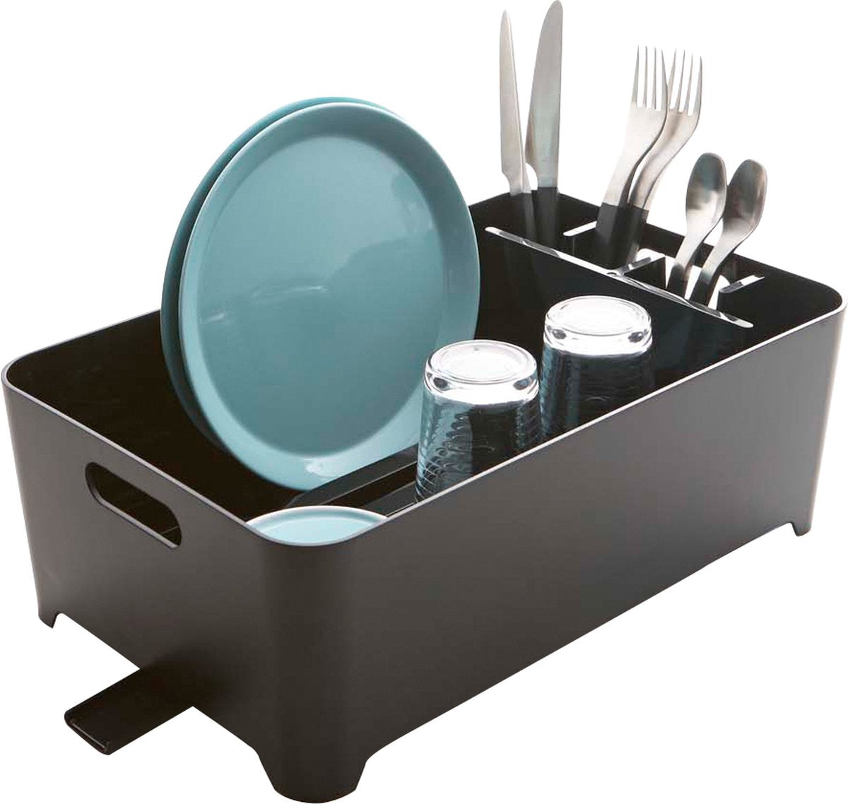 Yamazaki dish drainer with drip tray - tower - black