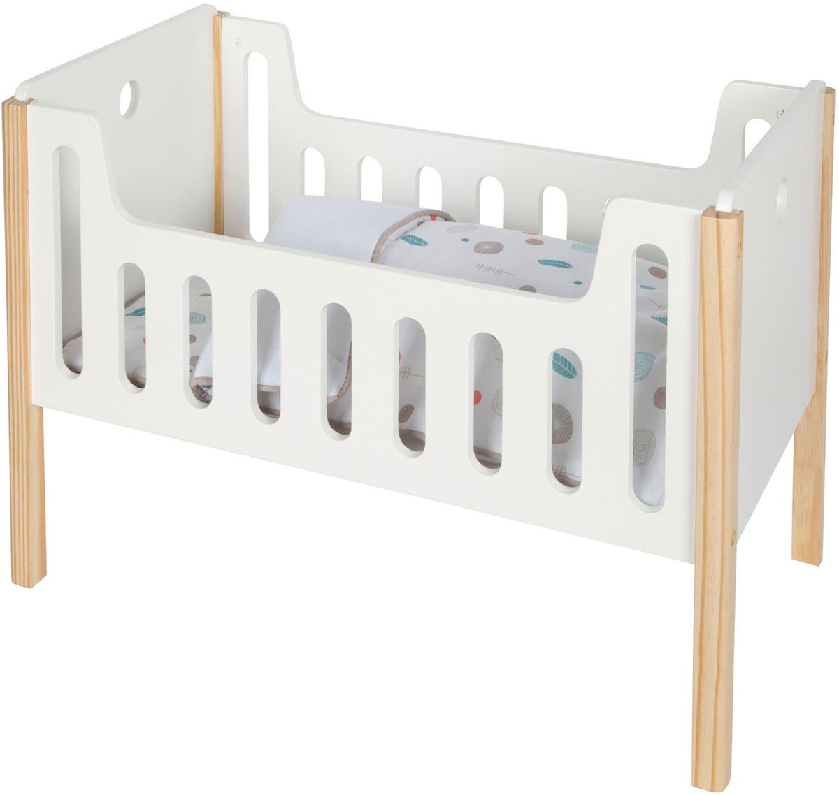 Piccole bottone a bambola in legno a piede piccolo