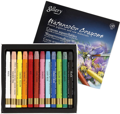 Pastelli acquerello Mungyo, l: 9,3 cm, vari colori, 12 pezzi, 1 scatola