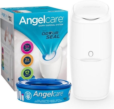 Angelcare classic starter pack diaper pail - with 1 refill cassettes