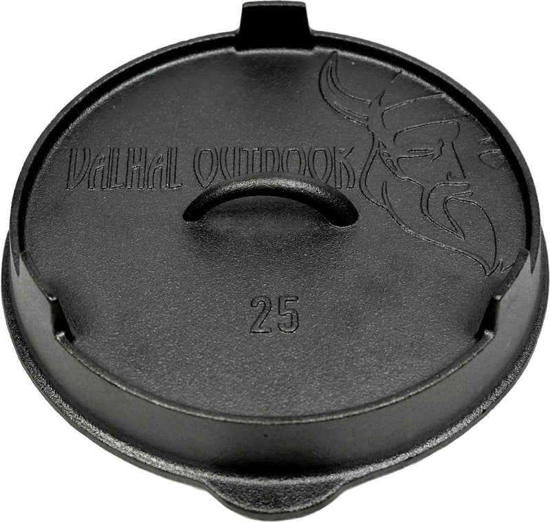 Valhal outdoor - tapa de hierro fundido para sartén de 25 cm - también se puede utilizar como sartén grill, vh.lid25