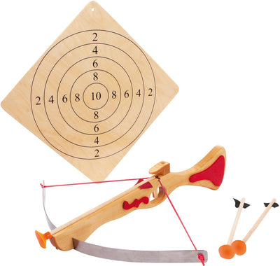 Crossbog deportivo de madera de pie pequeño con tablero objetivo, 4dlg.
