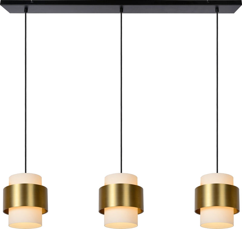 Lucide firmin - lampada a sospensione - 3xe27 - ottone oro opaco