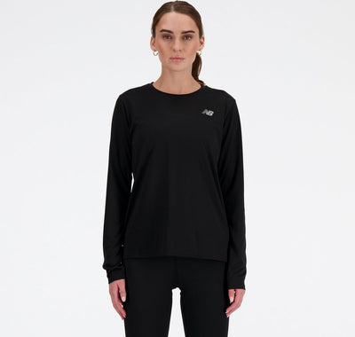 Maglione sportivo da donna a maniche lunghe New Balance Sport Essential - nero