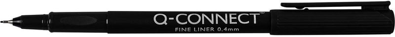 Rotulador fino Q-connect, 0,4 mm, negro