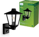 Philips led philips kinno wandlamp - buitenlamp - bewegingssensor - zwart - e27 fitting - maximaal 25w - weerbestendig; ip44 - staande wandlamp