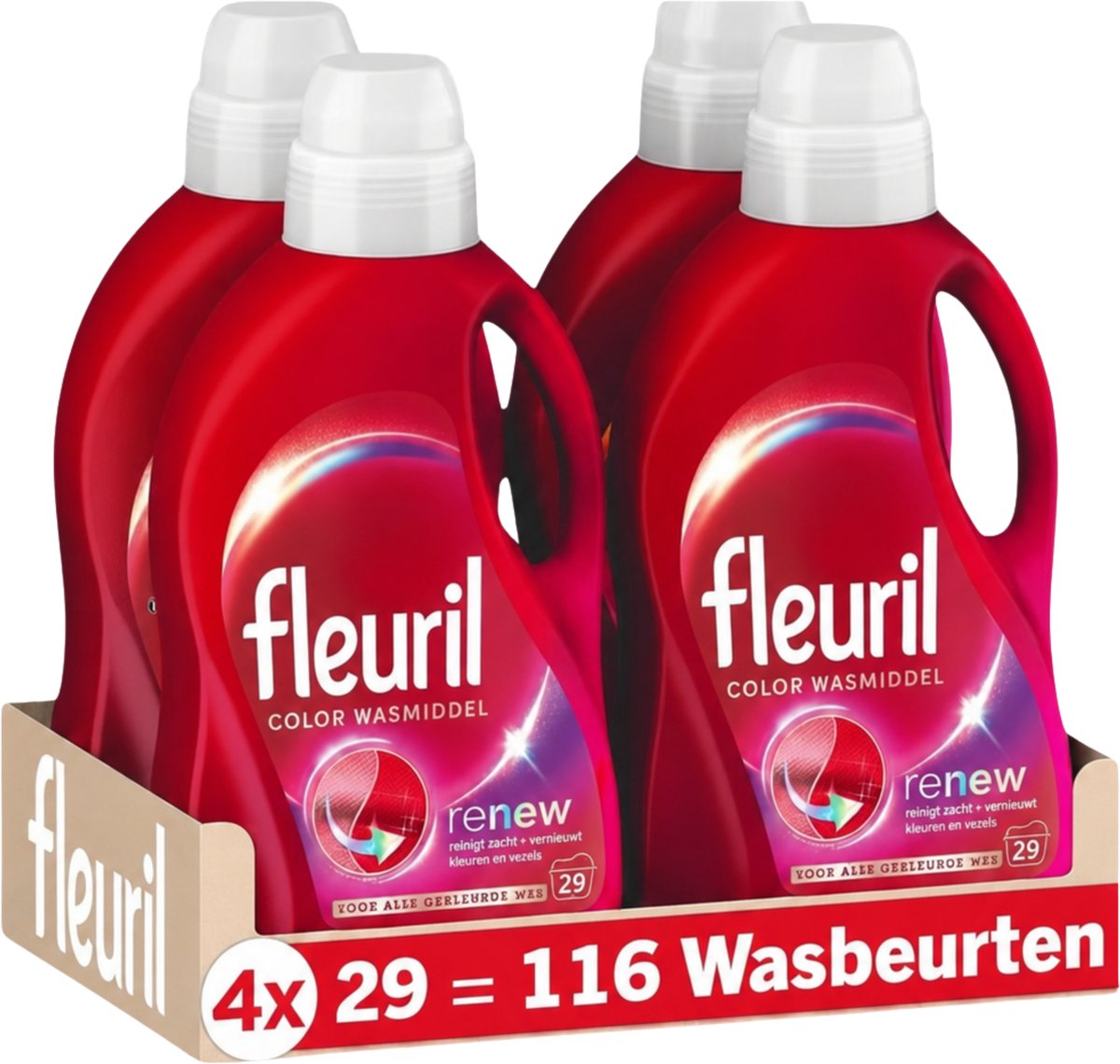 Fleuril color - detersivo liquido - bucato colorato - 4x29 lavaggi - confezione risparmio