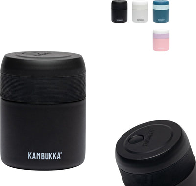 Kambukka bora - portapranzo - 600 ml - contenitore per alimenti mantiene caldo per 9 ore 100% a prova di perdite - nero opaco