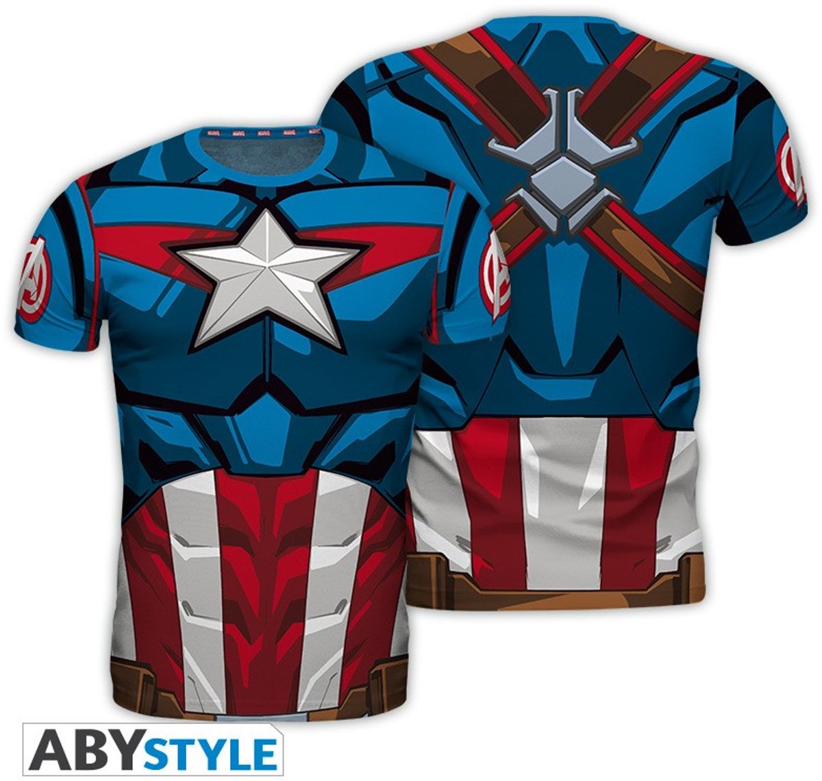 Abystyle Marvel - maglietta da uomo cosplay Capitan America - l