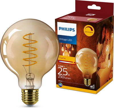 Philips LED globe spiral gold - 25 W - E27 - dimmable extra warm white light