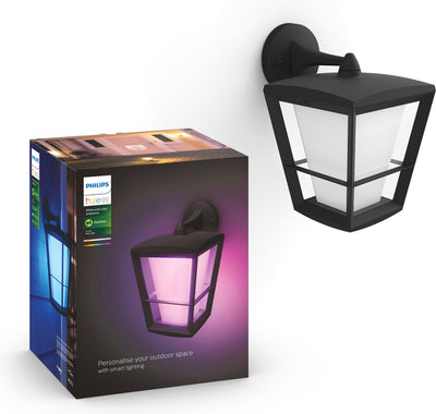 Lampada da parete Philips Hue Econic - luce bianca e colorata - nero - giù
