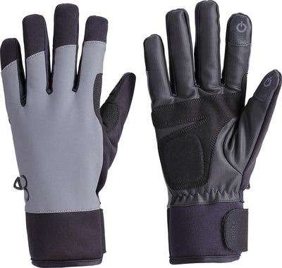 Bbb ciclismo coldshield guantes de ciclismo reflectantes invierno - 5 - 10 ℃ - guantes de ciclismo resistentes al viento - guantes de ciclismo impermeables hombres mujeres - compatible con pantalla táctil - reflectante - negro - talla s - bwg-38